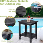 Y&M Outdoor Side Table, HIPS Adirondack Small Double Layer Table, Waterproof - Image 4