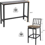 Outdoor Patio Bar Set, Bar Height Patio Dining Set, Weather-Resistant Bistro - Image 7