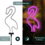 Flamingo Cactus and Mushroom Solar Garden Stake Lights Outdoor Waterproof Neon - Image 3