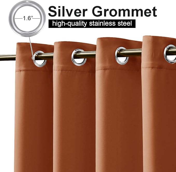 NICETOWN Patio Outdoor Waterproof Curtain, Rustproof Grommet Thermal Insulated - Image 2
