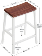 HOOBRO Bar Stools, 23.6 Inch Saddle Stools, Kitchen Counter Seat - Image 3