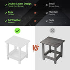 Outdoor Side Table with 2 Layers Storage Small Adirondack Square Side Tables - Image 5