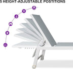 PURPLE LEAF Oversize Chaise Lounge Chair Outdoor 2 Pieces White Aluminum Lounge - Image 7