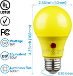 TORCHSTAR Yellow Dusk to Dawn Light Bulbs Outdoor, Sensor A19 LED Light Bulb - Image 6