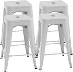 FDW Metal Bar Stools Set of 4 Counter Height Bar Stools 24 Inches Industrial by FDW