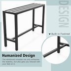 COSTWAY Outdoor Bar Table 55-inch Wide, Narrow Counter Height Dining Table - Image 8