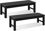 Psilvam Knight Bench Set of 2, Two Person Outdoor Poly Lumber Patio Backless by PsilvamGardenFurniture