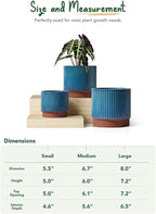 LE TAUCI Ceramic Pots for Plants, 8+6.7+5.5 Inch Plant Pots Indoor, Flower Pot - Image 6
