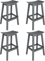 VINGLI 29 Inch Outdoor Bar Stools Set of 4, HDPE Weather Resistant Barstools by VINGLI