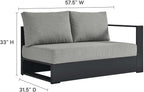 Modway Tahoe Aluminum Modular Right-Facing Outdoor Patio Loveseat Gray - Image 2