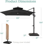 Best Choice Products 10x10ft Cantilever Patio Umbrella w/Base Included - Image 7