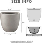 Kante 10 Inch Dia Round Concrete Planter, Indoor Outdoor Large Plant Pot - Image 2