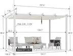PURPLE LEAF 10' x 13' Aluminum Outdoor Pergola White Retractable Pergola - Image 2
