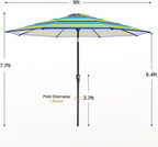 MEWAY 9ft Patio Umbrella Outdoor Table Umbrellas - Image 7