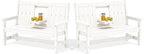 SERWALL Outdoor Bench with Cup Holder, All Weather Patio Benches with High by SERWALL
