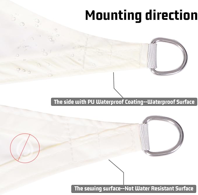 LOVE STORY Rectangle 9'x9' Waterproof Sun Shade Sail Canopy UV Block - Image 3