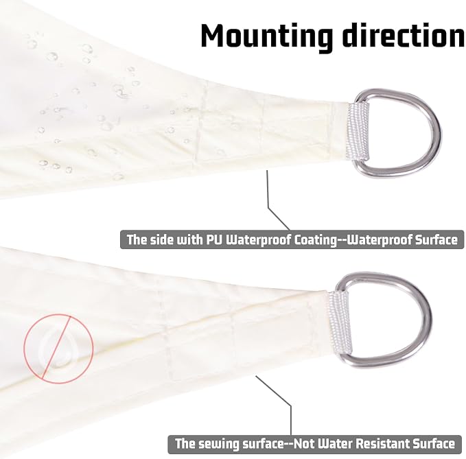 LOVE STORY Right Triangle 12'x12'x17' Waterproof Sun Shade Sail Canopy UV Block - Image 4