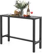 COSTWAY Outdoor Bar Table 48-inch Wide, Narrow Counter Height Dining Table by COSTWAY