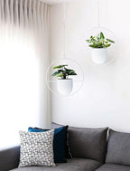 2 Pack Hanging Planters for Indoor Outdoor Plants Modern Metal Plant Hangers - Image 3