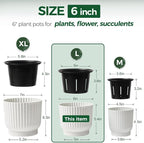 T4U 6 Inch Self Watering Pots for Indoor Plants, 6 Pack Plant Pots, Self - Image 2