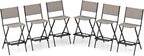COSTWAY Outdoor Patio Bar Chair Set of 6, Folding Bar Height Stool by COSTWAY