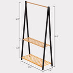 COPREE Bamboo 2-tier Hanging Plant Stand Planter Shelves Flower Pot Organizer - Image 6