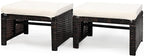 Tangkula 2 Pieces Patio Rattan Ottomans, All Weather Outdoor Footstool Footrest by TANGKULA