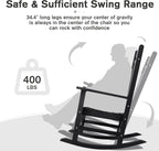 Devoko HDPE Rocking Chair Plastic Outdoor Indoor Patio Rocker Chair High Back - Image 7