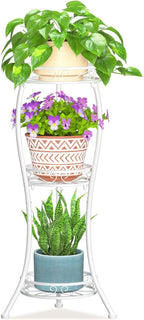 LASZOLA White 3 Tier Tall Plant Stand by LASZOLA
