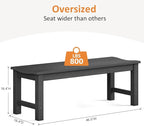 Outdoor Bench, 2-Person Patio Backless Bench Holds up to 800lbs, Weatherproof - Image 3