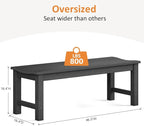Outdoor Bench Set of 2, 2-Person Patio Backless Benches, HIPS Weatherproof - Image 3