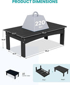 SERWALL HDPE Outdoor Coffee Table, All-Weather Patio Side Table, Durable Patio - Image 2