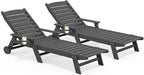 SERWALL Patio Chaise Lounge Chair Set of 2, Poly Lounge Chair by SERWALL