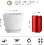 6 inch Flower Pots, 5 Pack Plant Pots - Image 2