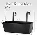 3 Pack Metal Railing Planters, 16 Inch Large Rectangular Hanging Flower Pots - Image 2