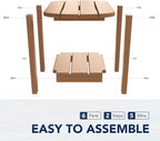 nalone Adirondack Side Table 16.5" Outdoor Side Table HDPE Plastic Double - Image 6
