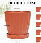 Plastic Flower Pots, 5 Pack 6 inch Indoor Plant Pots Planters - Image 5