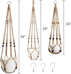 3 Pack Macrame Plant Hanger, Hanging Plant Holder, Boho Home Decor Hanging - Image 3