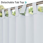 NICETOWN 2 Panels Patio Curtainss Outdoor Waterproof W52 x L120, Detachable - Image 3