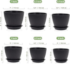 7/6.2/5.5/5/4.5/4 inch Flower Pots, 6 Pack Plant Pots - Image 2