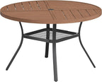 VICLLAX Round Patio Table with Adjustable Umbrella Hole by HOME