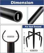 10FT String Light Pole for Outdoor, Heavy Duty Metal Lighting Stand Pole for - Image 4