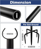 10FT String Light Poles for Outdoor, Heavy Duty Metal Lighting Stand Pole for - Image 4