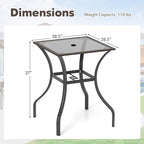 Tangkula Patio Bar Table with Umbrella Hole, All Weather 37 Inches Height Heavy - Image 3