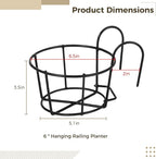 6 PCS Round Hanging Railing Planters, Hanging Flower Stand Iron Baskets - Image 5