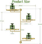 Window Rotating Plant Stand Shelf Indoor Gold Metal Floating Shelves 4-Tier - Image 5