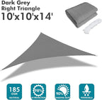 KANAGAWA Sun Shade Sail 10'x10'x14' Dark Gray Triangle UV Block Canopy Awning - Image 2