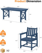 7 Pieces HDPE Outdoor Dining Set, Patio Dining Set - Image 3
