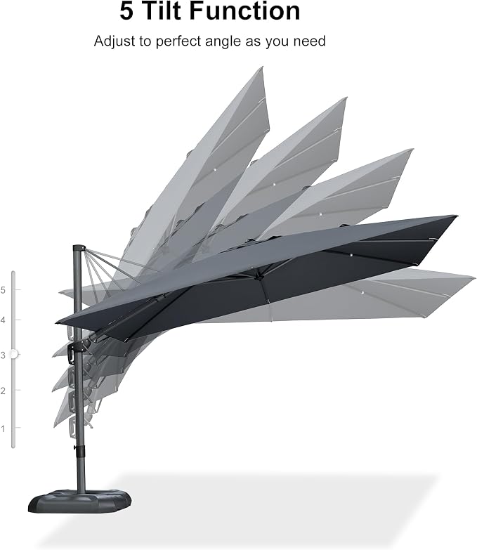 PURPLE LEAF 11.5' X 8.2' Tilting Patio Umbrella - Image 8