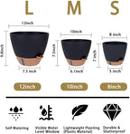 Self-Watering Plant Pots for Indoor Plants: 8/10/12 Inch Large Plastic Planter - Image 2